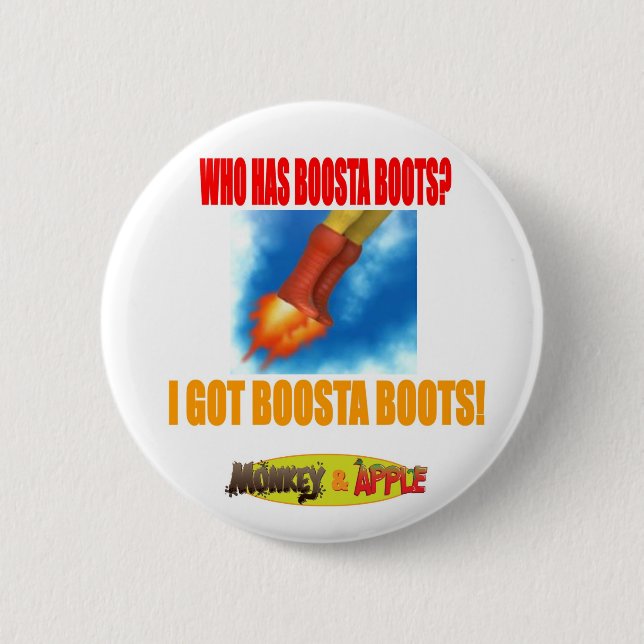 Badge Rond 5 Cm BOTTES DE BOOSTA ! bouton (Devant)