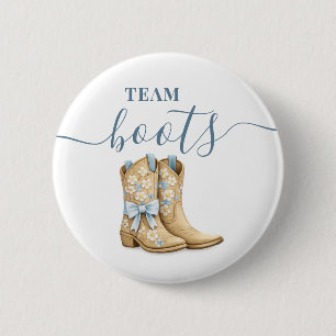 Badge Rond 5 Cm Bottes ou Rubans Révélation du Sexe Équipe Bleue G