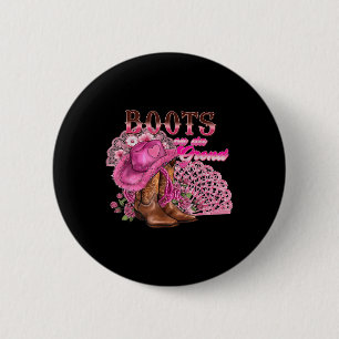 Badge Rond 5 Cm Bottes Sur Le Terrain Danser Western Cowgirl Count