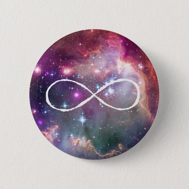 Badge Rond 5 Cm Boucle d'infini et arrière - plan de hippie de (Devant)