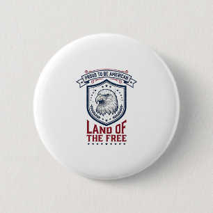 Badge Rond 5 Cm Bouclier Américain Patriotique Aigle Chemise Vinta