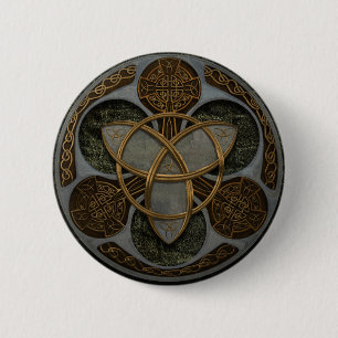 Badge Rond 5 Cm Bouclier celtique de trinité