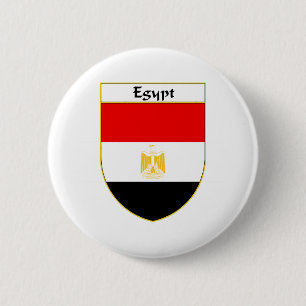 Badge Rond 5 Cm Bouclier de drapeau de l'Egypte