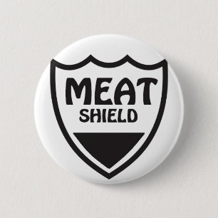 Badge Rond 5 Cm Bouclier de viande