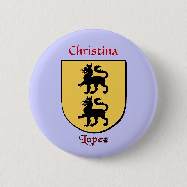 Badge Rond 5 Cm Bouclier historique Lopez personnalisé (Devant)