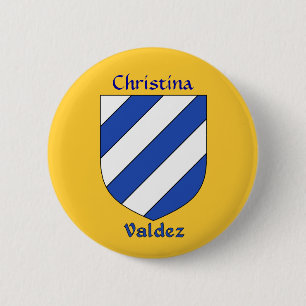 Badge Rond 5 Cm Bouclier historique personnalisé Valdez