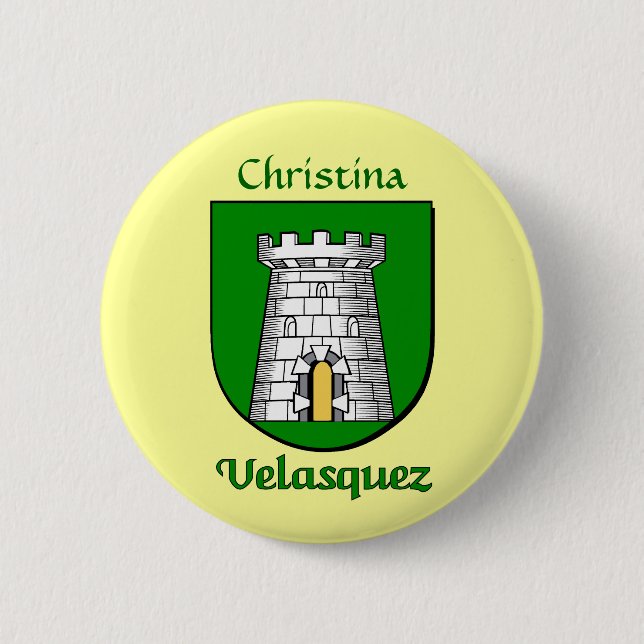 Badge Rond 5 Cm Bouclier historique personnalisé Velasquez (Devant)