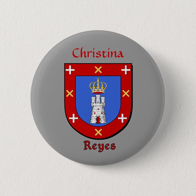 Badge Rond 5 Cm Bouclier historique Reyes personnalisées (Devant)
