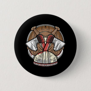 Badge Rond 5 Cm Bouclier Viking - Logo Guerrier