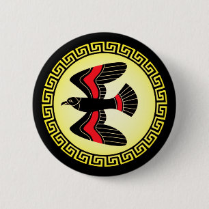 Badge Rond 5 Cm Boucliers grecs anciens : Hawk (Air)