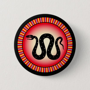 Badge Rond 5 Cm Boucliers grecs anciens : Serpent (Feu)
