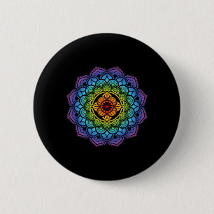 Badge Rond 5 Cm Bouddhisme Mandala Méditation Pleine Conscience Yo