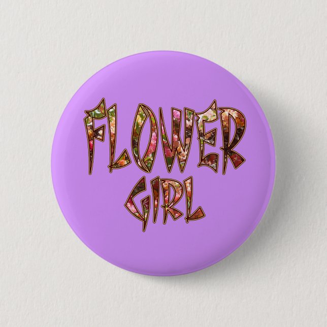 Badge Rond 5 Cm Bougainvillea Button Flower Girl (Devant)