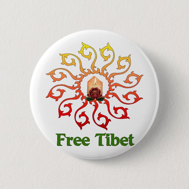 Badge Rond 5 Cm Bougie libre du Thibet (Devant)