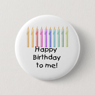 Badge Rond 5 Cm Bougies de joyeux anniversaire