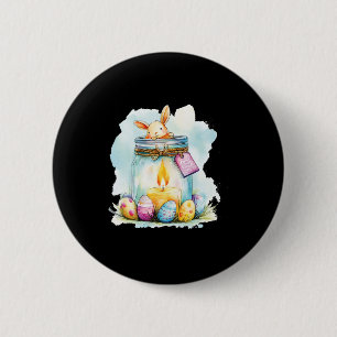 Badge Rond 5 Cm Bougies de Pâques dans des pots décoratifs entouré