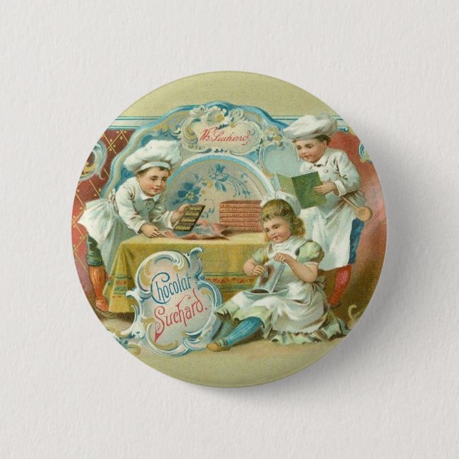 Badge Rond 5 Cm Boulangeries au chocolat Antique (Devant)