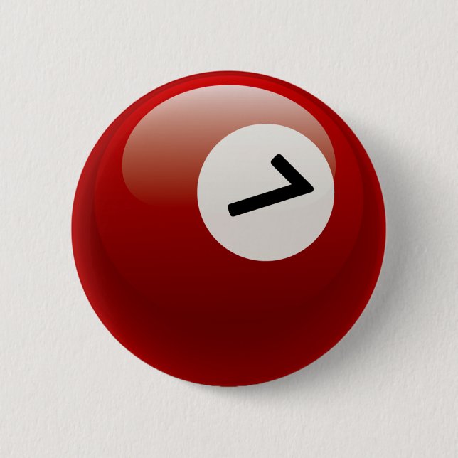 BADGE ROND 5 CM BOULE DE BILLARDS DU NUMÉRO 7 (Devant)