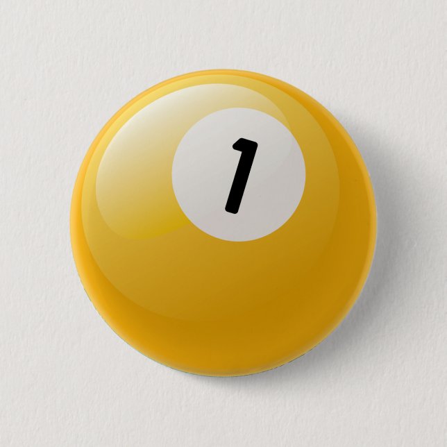 BADGE ROND 5 CM BOULE DE BILLARDS DU NUMÉRO UN (Devant)
