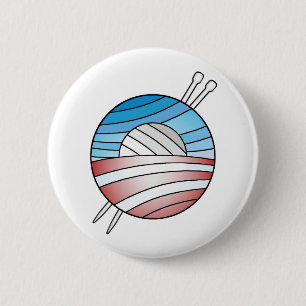 Badge Rond 5 Cm Boule de fil, bouton