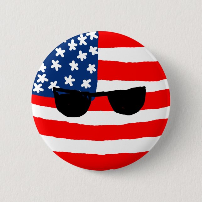 Badge Rond 5 Cm Boule des Etats-Unis (Devant)