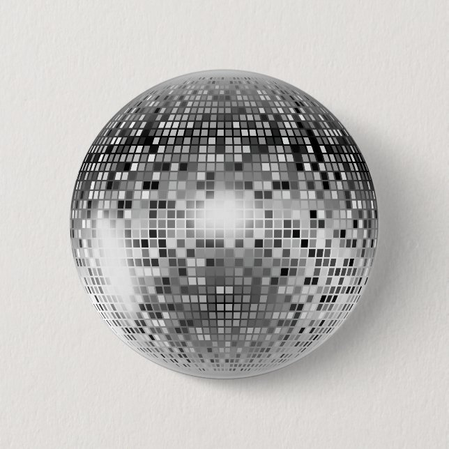 Badge Rond 5 Cm Boule Disco (Devant)