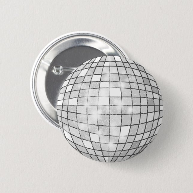 Badge Rond 5 Cm Boule Disco (Devant & derrière)