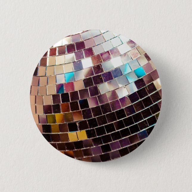 Badge Rond 5 Cm Boule Disco (Devant)