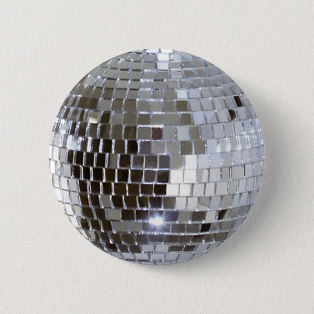 Badge Rond 5 Cm Boule Disco En Miroir 1 (Devant)