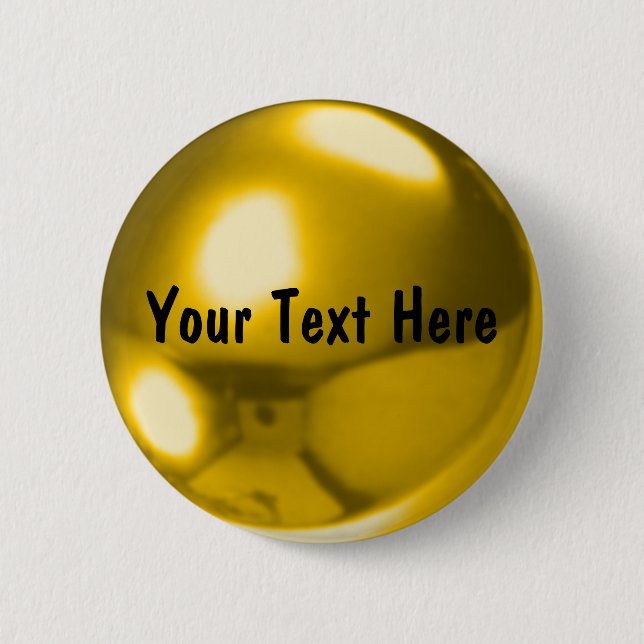 Badge Rond 5 Cm Boule d'or personnalisable (Devant)