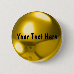 Badge Rond 5 Cm Boule d'or personnalisable