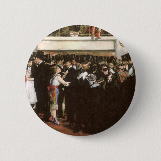 Badge Rond 5 Cm Boule masquée à l'Opéra par Edouard Manet (Devant)