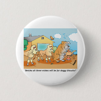 Badge Rond 5 Cm Bouledogue - cadeaux de bande dessinée de caniche