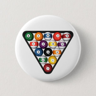 Badge Rond 5 Cm Boules de billard disposées :