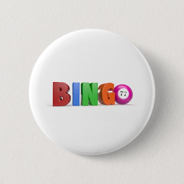 Badge Rond 5 Cm boules de bingo avec des nombres (Devant)