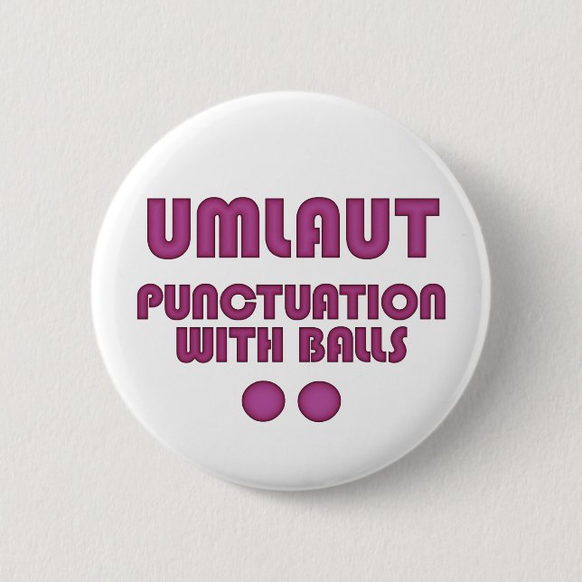 Badge Rond 5 Cm Boules Umlaut (Rose) (Devant)