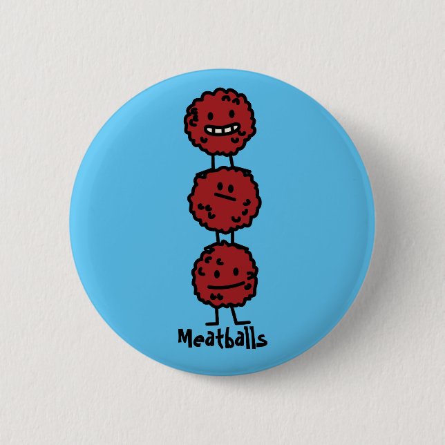 Badge Rond 5 Cm Boulette de viande de boulettes de viande empilée (Devant)