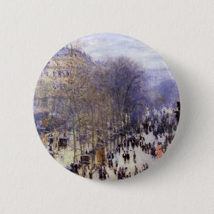 Badge Rond 5 Cm Boulevard des Capucines par Claude Monet, Art nouv