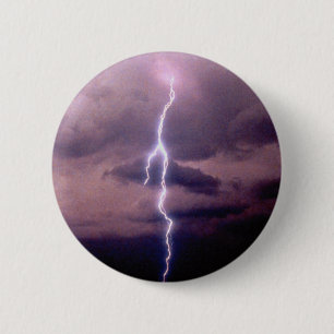 Badge Rond 5 Cm Boulon de foudre pendant l'orage