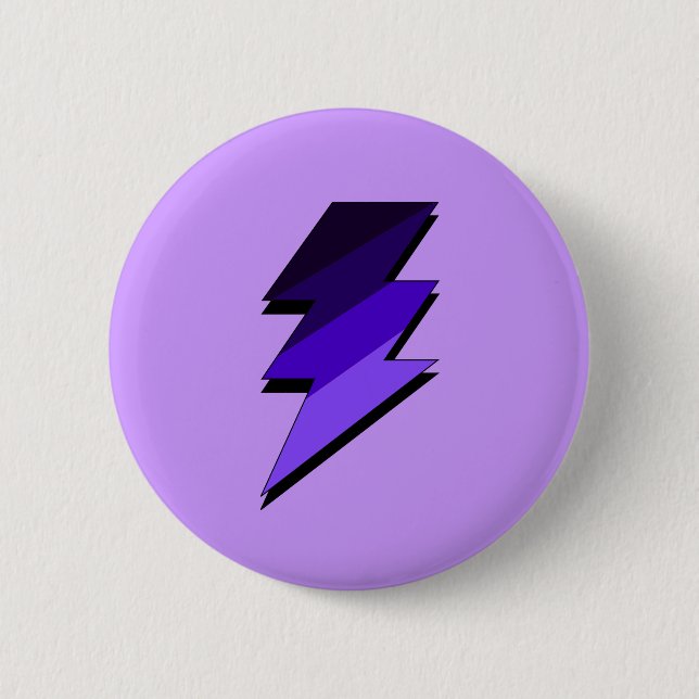 Badge Rond 5 Cm Boulon de tonnerre pourpre de foudre (Devant)