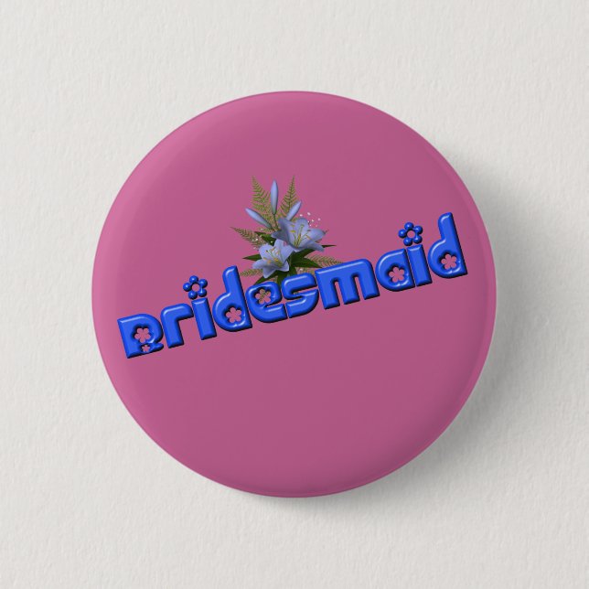 Badge Rond 5 Cm Bouquet de fleurs de Bridesmaid (Devant)