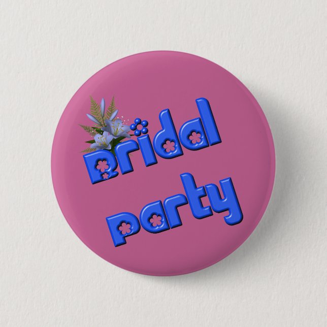 Badge Rond 5 Cm Bouquet de fleurs de la fête de mariée (Devant)