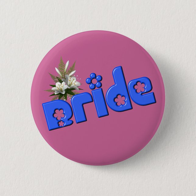 Badge Rond 5 Cm Bouquet de fleurs de mariée (Devant)