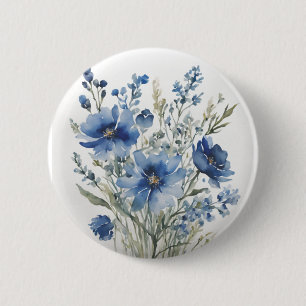 Badge Rond 5 Cm Bouquet de fleurs Elégante aquarelle