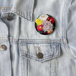 Badge Rond 5 Cm Bouquet de fleurs sauvages botaniques vintage vibr