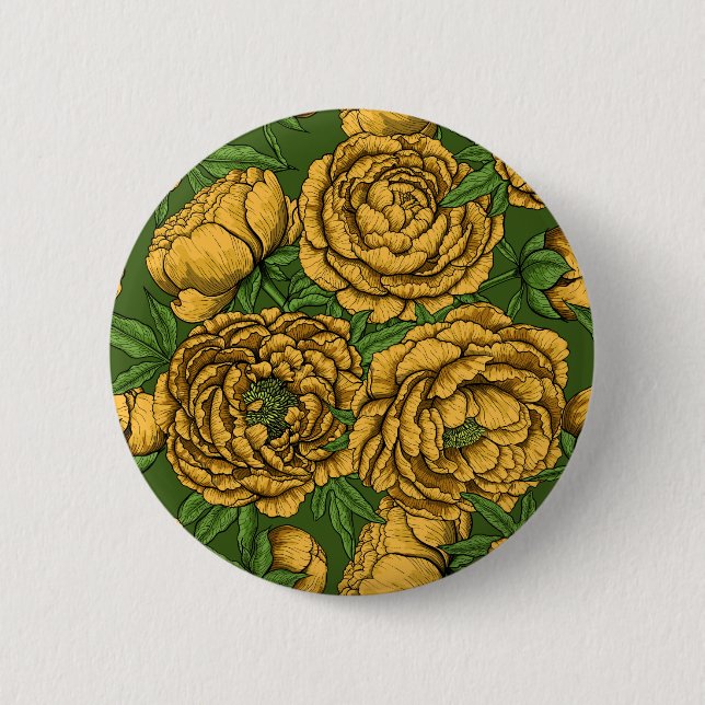 Badge Rond 5 Cm Bouquet de galets jaunes (Devant)