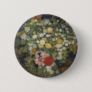 Badge Rond 5 Cm Bouquet de Vincent van Gogh des fleurs dans un