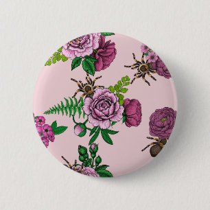 Badge Rond 5 Cm Bouquets et tarantula