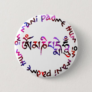 Badge Rond 5 Cm Bourdonnement de padme de l'OM mani