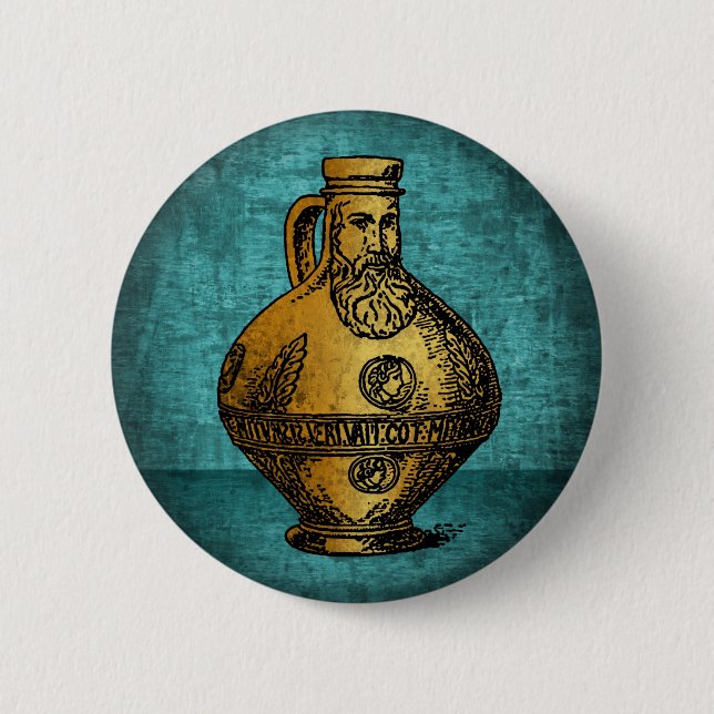 Badge Rond 5 Cm Bouteille de sorcière de Bellarmine (Devant)